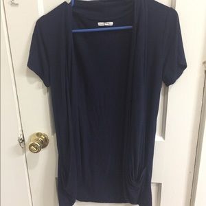 Royal Blue Short Sleeve Cardigan with pockets